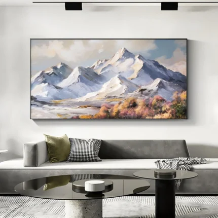 Snowy Mountain Canvas Oil Painting
