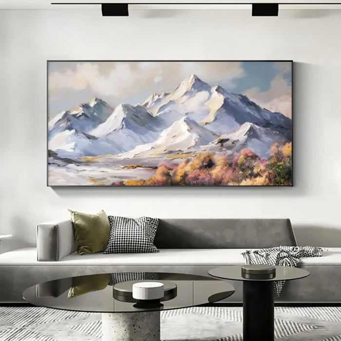 Snowy Mountain Canvas Oil Painting