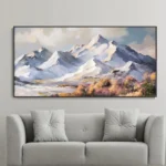 Snowy Mountain Canvas Oil Painting - Image 4