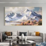 Snowy Mountain Canvas Oil Painting - Image 3
