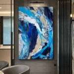 Abstract Blue Large Wall Art Picture - Image 4