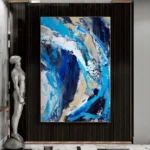 Abstract Blue Large Wall Art Picture - Image 2
